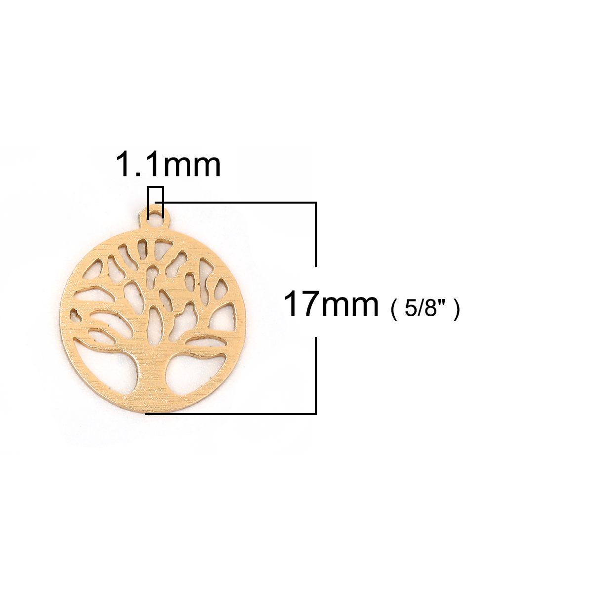 Sadingo 1 Metallanhänger Lebensbaum - 17 x 15 mm - Gold Speichern exportieren