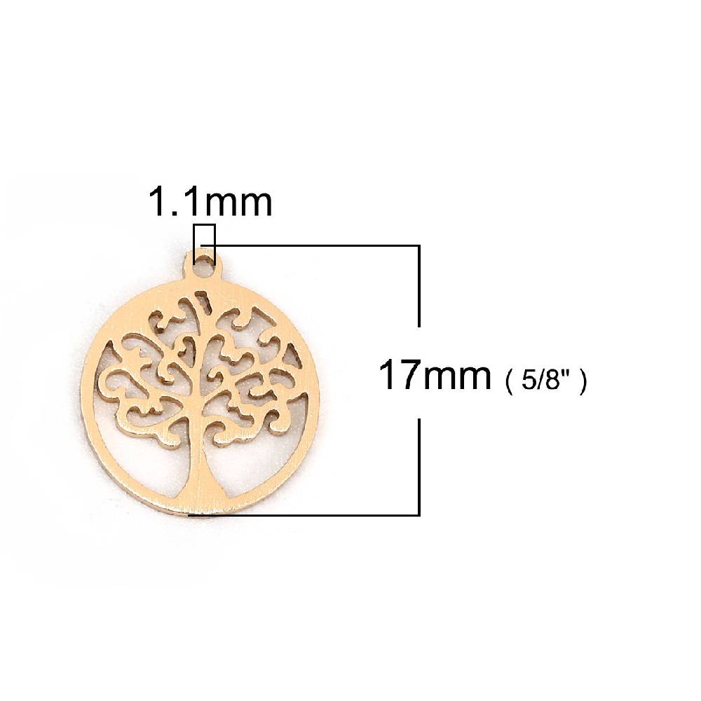 Sadingo 1 Metallanhänger Lebensbaum - 17 x 15 mm - Gold Black Friday Preise