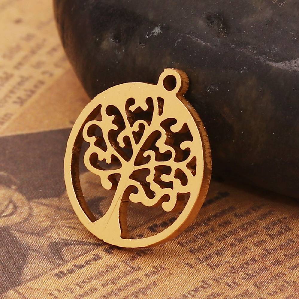 Sadingo 1 Metallanhänger Lebensbaum - 17 x 15 mm - Gold Black Friday Preise