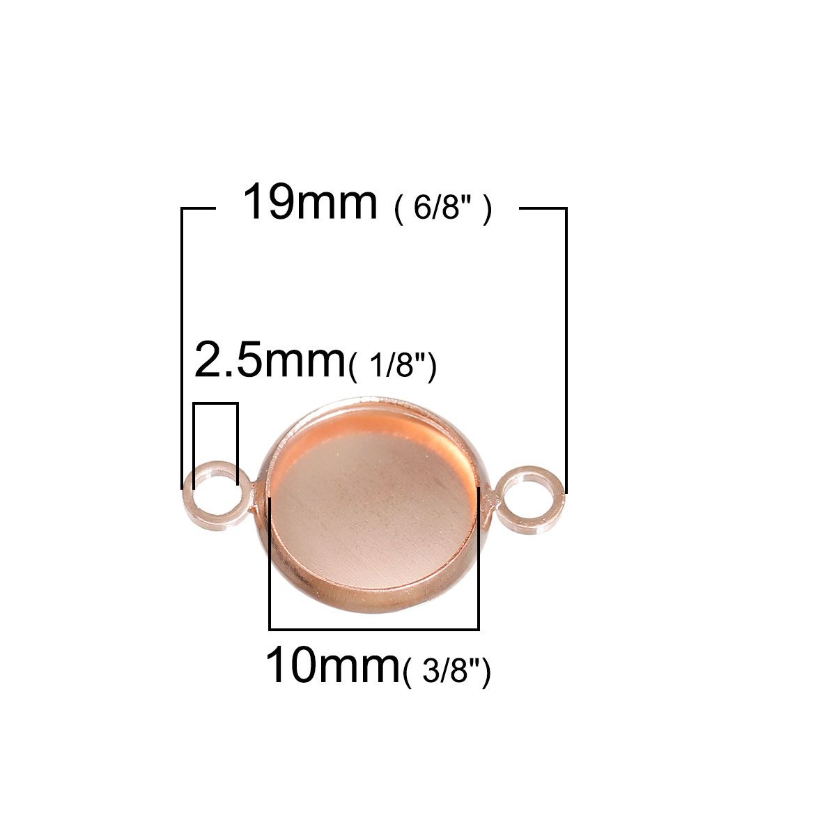 Sadingo Schmuckverbinder Fassung für 10 mm Cabochons | 10 Stkück, 19x12 mm Rabatt