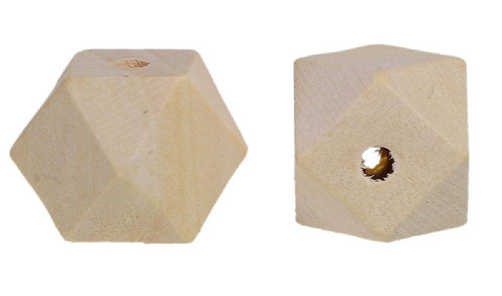 Sadingo Holzperlen eckig natur, Geometrische Bastelperlen, 20 Stück Großer Ausverkauf