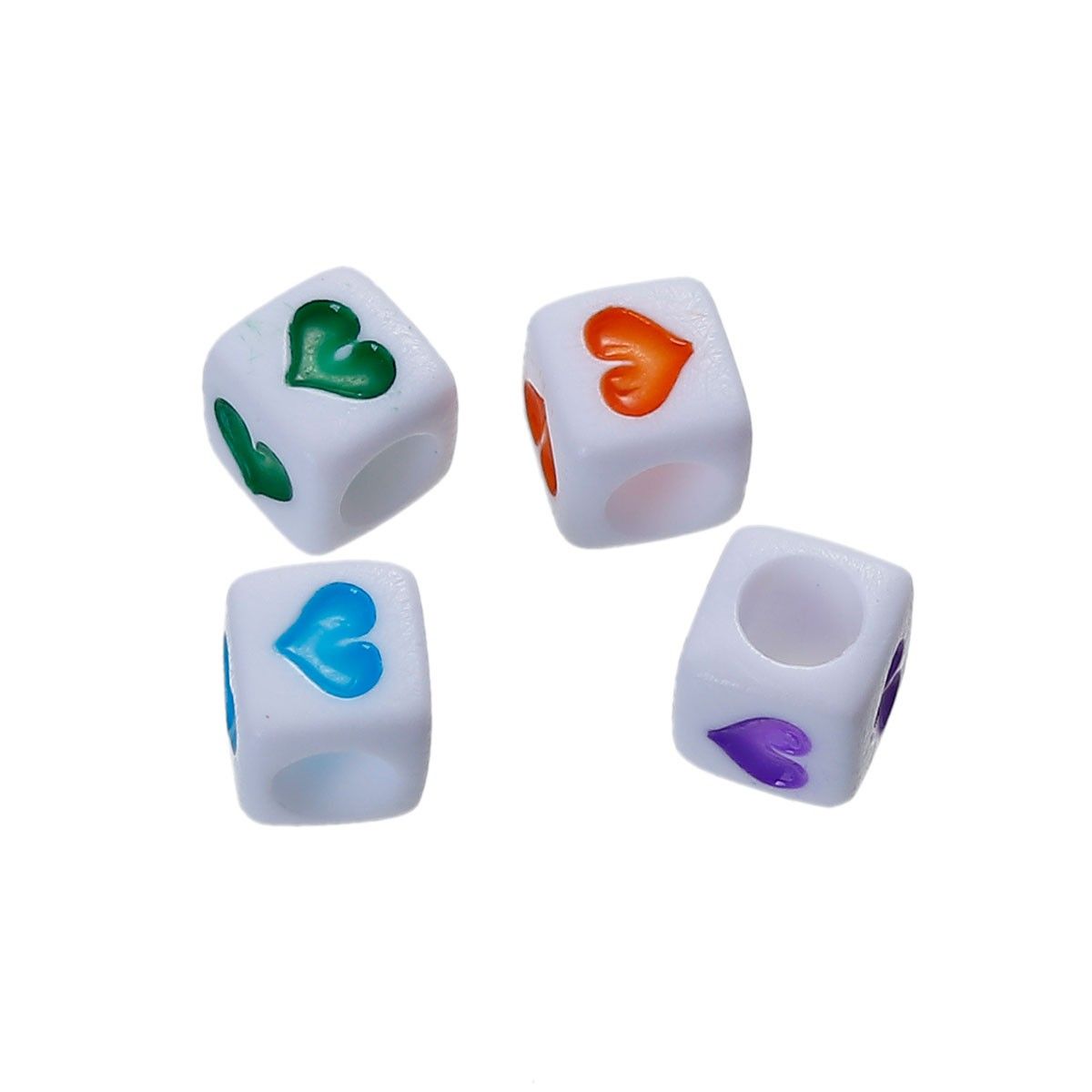 Sadingo Buchstabenperlen, bunte Herzperlen, Herzwürfel Flash Sale