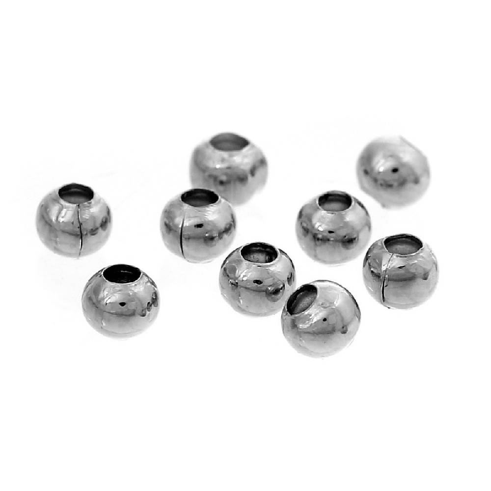 Sadingo Metallperlen - 100 Stk. - Ø 3 mm - Silberfarben Begrenztes Angebot