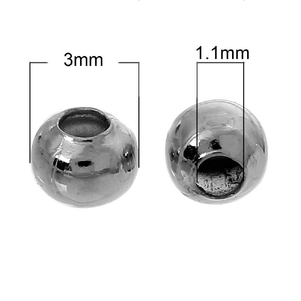Sadingo Metallperlen - 100 Stk. - Ø 3 mm - Silberfarben Begrenztes Angebot