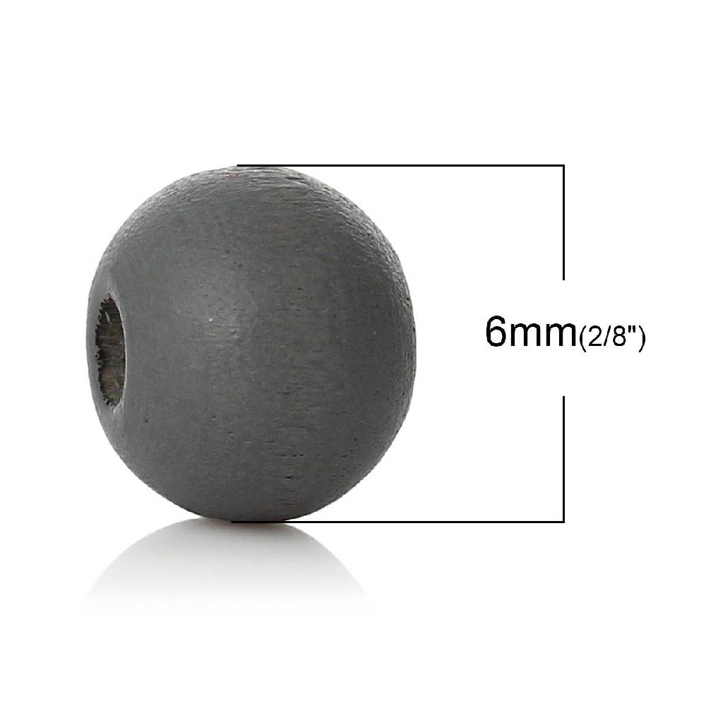 Sadingo Holzperlen Dunkelgrau - 50 Stück - 6 mm Online Shopping