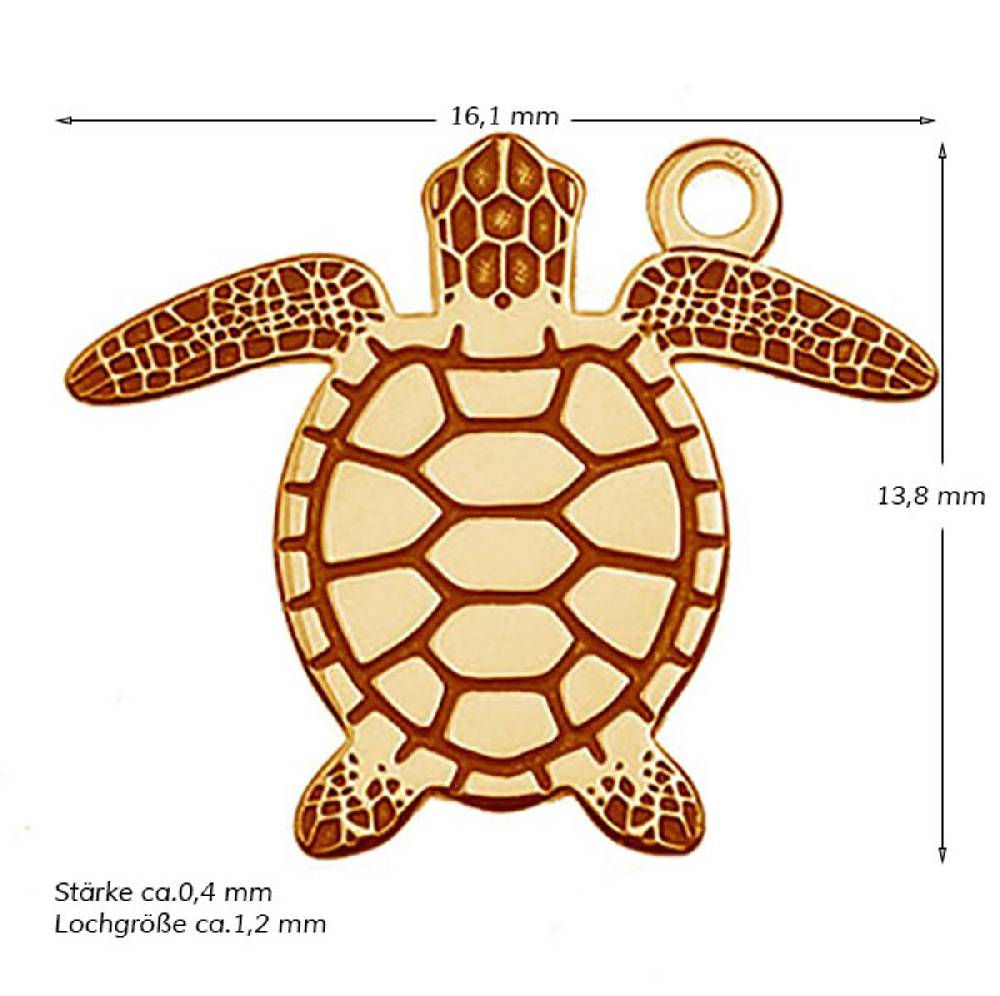 Sadingo Schmuckanhänger Schildkröte 13,8 x 16,1 mm Osterangebot