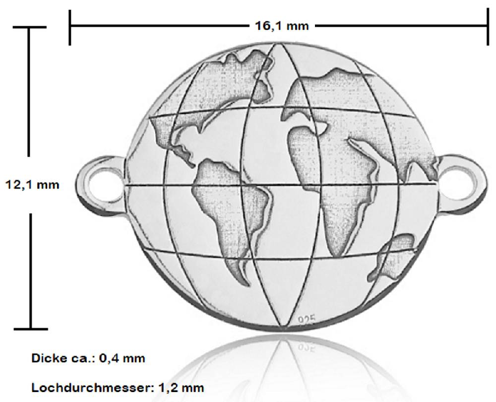 Sadingo Schmuckverbinder Globe | 12,1x16,1 mm Neueste Mode