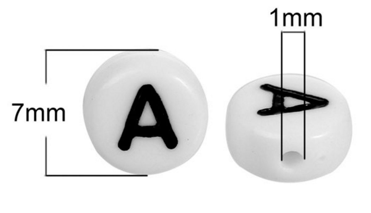 Sadingo Buchstabenperlen Acryl - A-Z nach Wahl, je 50 Stück - Ø 7 mm Super Sparpreis
