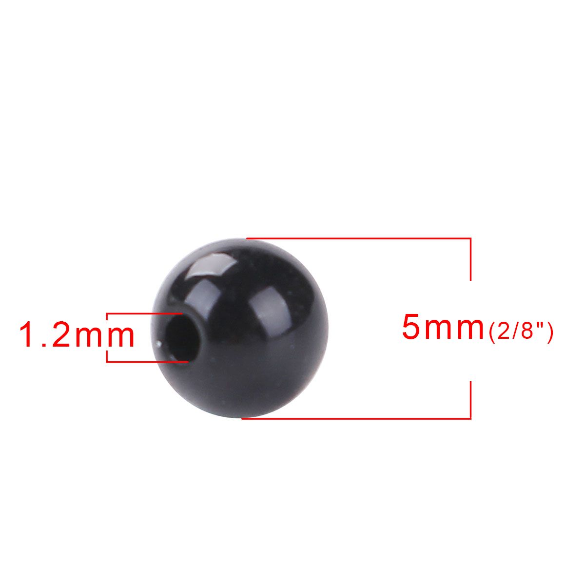 Sadingo Acrylperlen schwarz poliert | 500 Stk., 5 mm Letzter Tag
