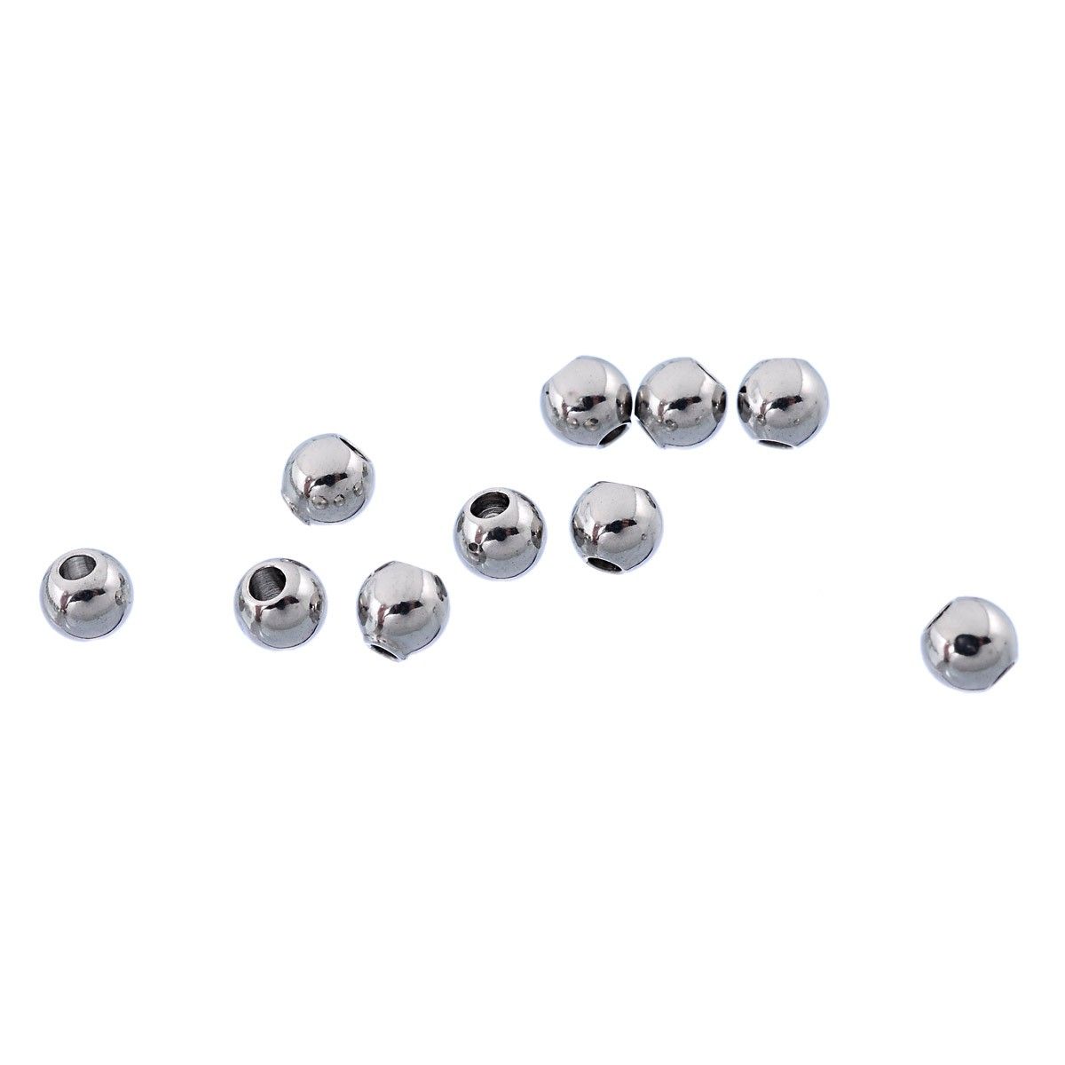 Sadingo Metallperlen | Edelstahl-Perlen Silber, 3 mm, 50 Stück Zeitbegrenzte Promotion