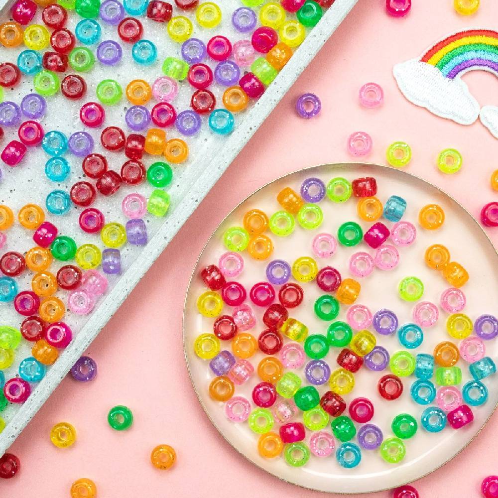 Sadingo Acrylperlen Glitzer | 500 Stk., 9 x 6 mm Bis zu 50% Rabatt