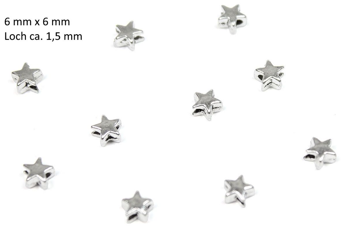 Sadingo Metallperlen Sterne | 50 Stk. - 6x6 mm Nur für heute