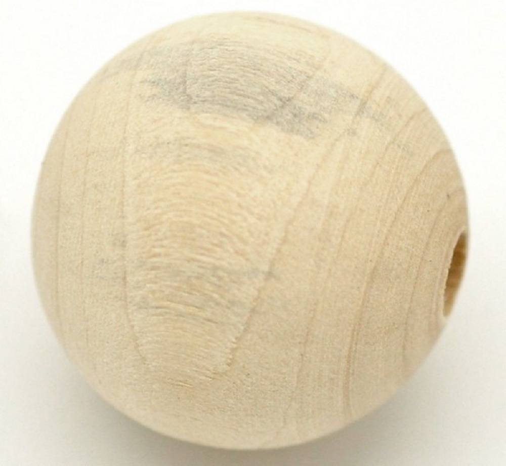 Sadingo Holzperlen natur, 30 Stk. - Ø 2,5 cm Nur noch ein Tag übrig
