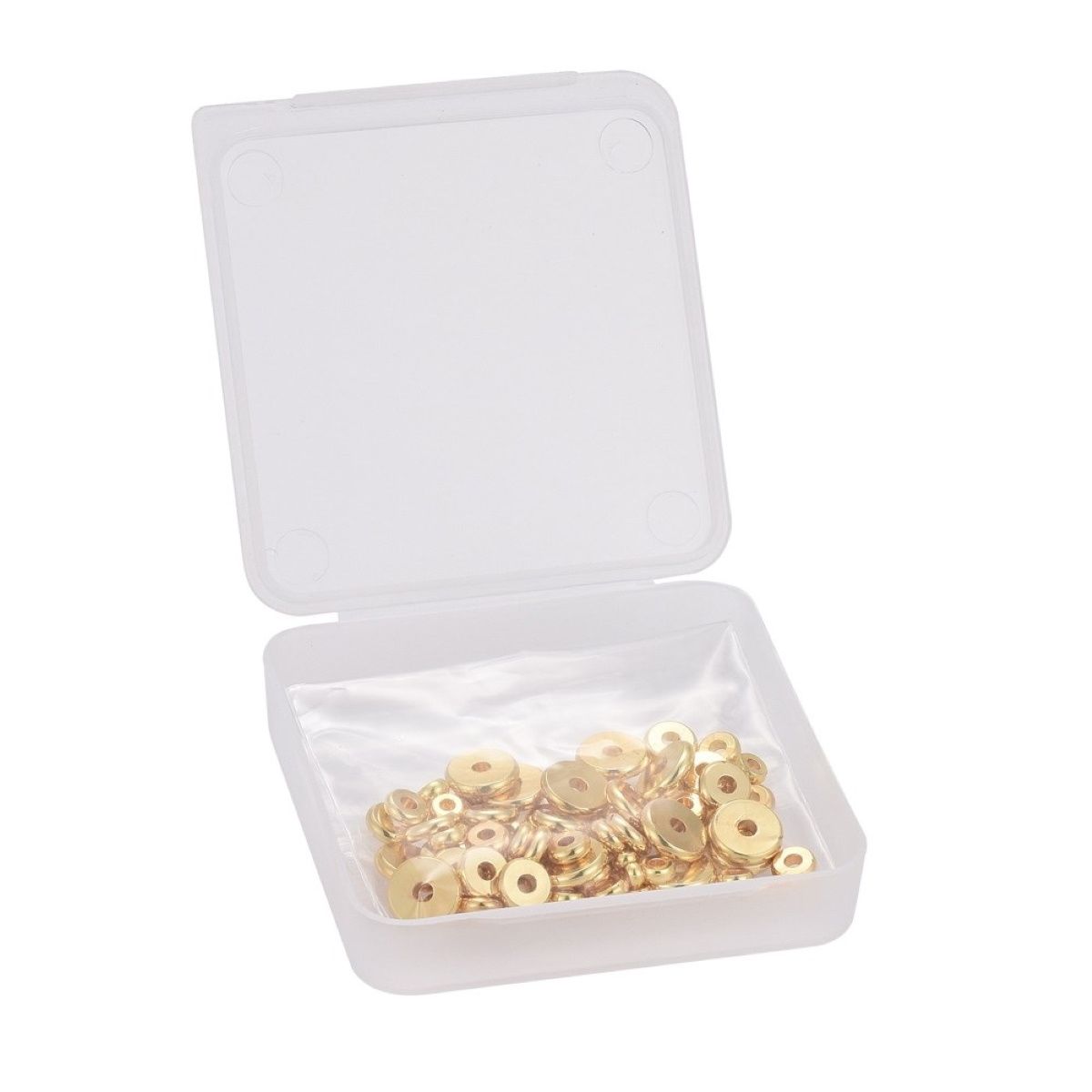 Sadingo Metallperlen Set | 1 Box, 75 Perlen, Gold, vers. Durchmesser Clearance-Verkauf