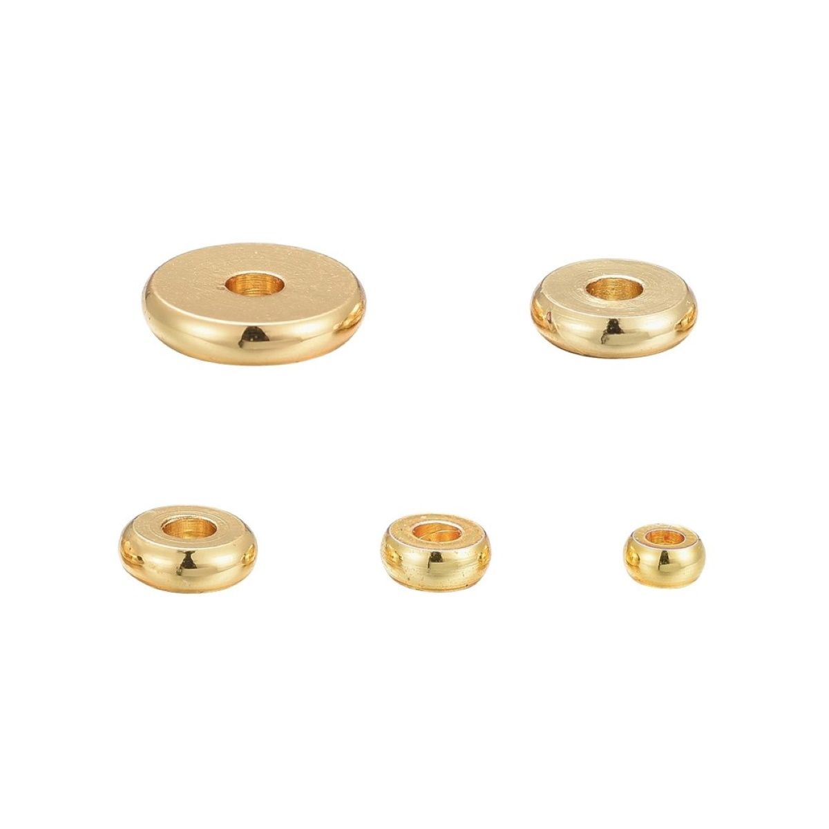 Sadingo Metallperlen Set | 1 Box, 75 Perlen, Gold, vers. Durchmesser Clearance-Verkauf