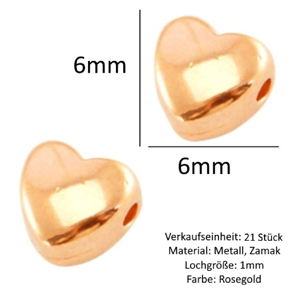 Sadingo Metallperlen | Herz-Perlen 6mm Black Friday Preise