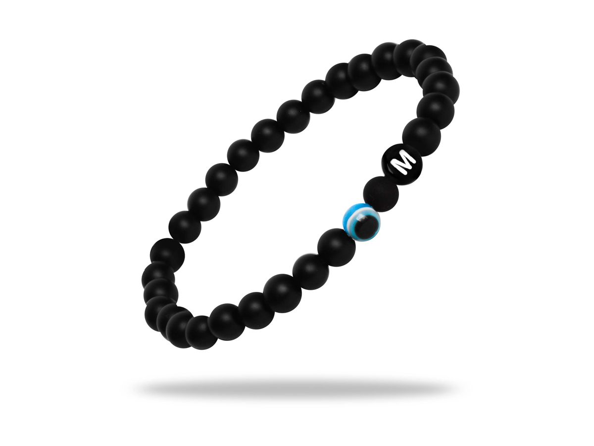Sadingo Partnerarmband Set "MEADOW" aus schwarzen Achatperlen Sonderangebot