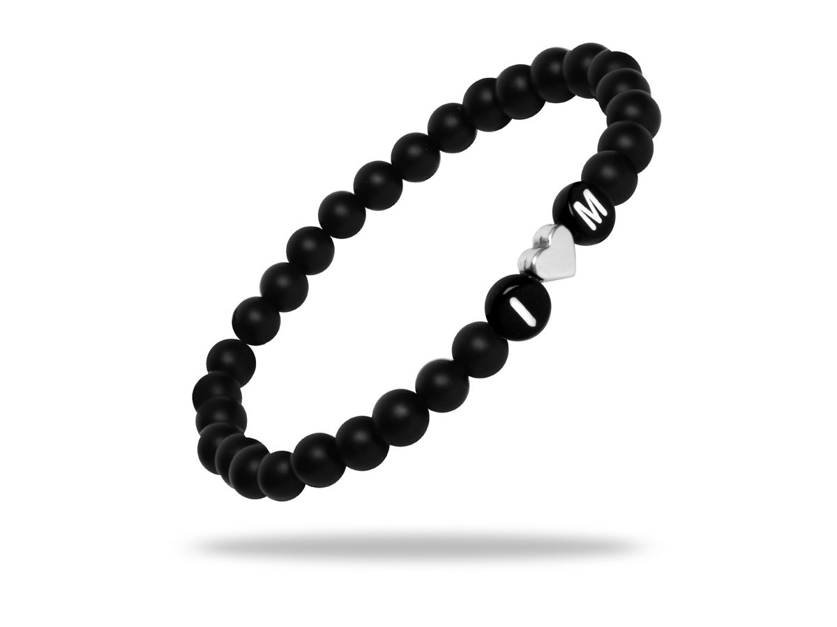 Sadingo Partnerarmband Set "ISLAND" aus schwarzen Natursteinperlen Rabatt