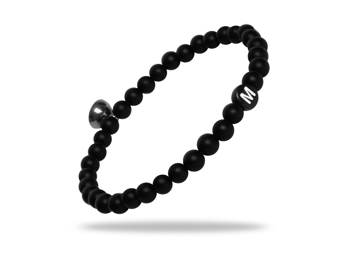 Sadingo Partnerarmband Set "ROCK" aus schwarzen Natursteinperlen Günstig kaufen