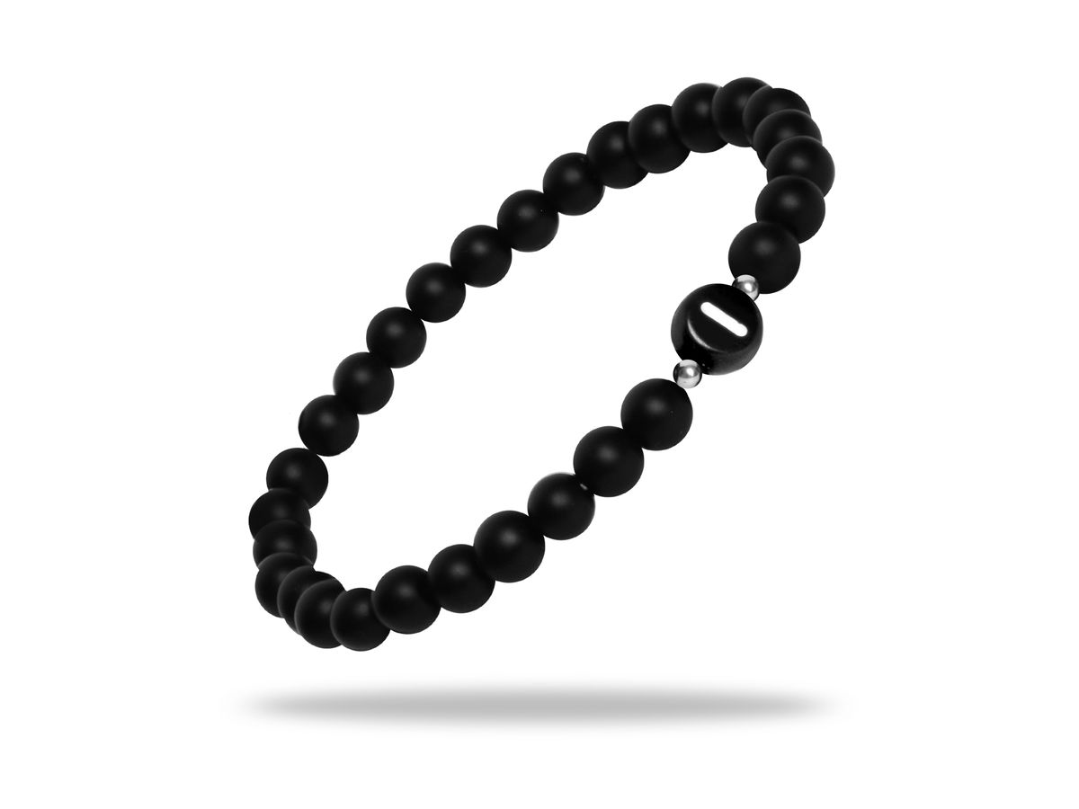 Sadingo Partnerarmband Set "STAR" aus schwarzen Natursteinperlen Versandkostenfrei