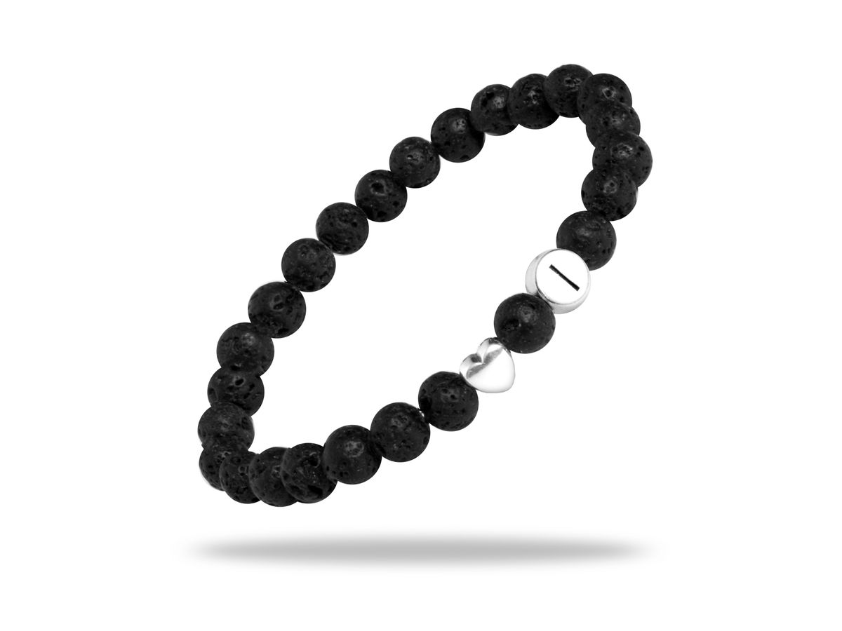 Sadingo Partnerarmband Set "VOLCANO" aus schwarzen Lavagesteinperlen Flash Sale