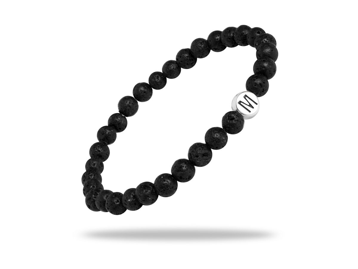 Sadingo Partnerarmband Set "VOLCANO" aus schwarzen Lavagesteinperlen Flash Sale