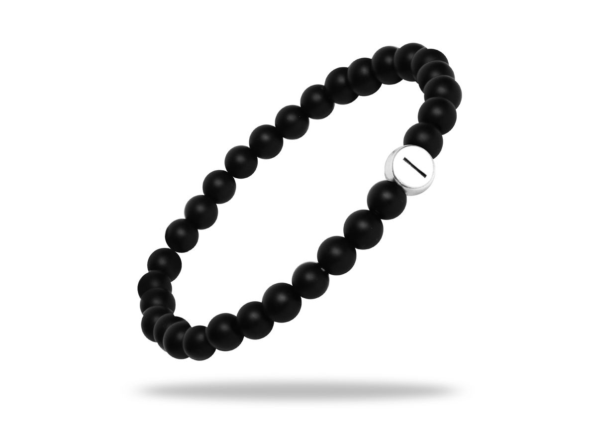 Sadingo Partnerarmband Set "MOON" aus schwarzen Natursteinperlen Begrenztes Angebot