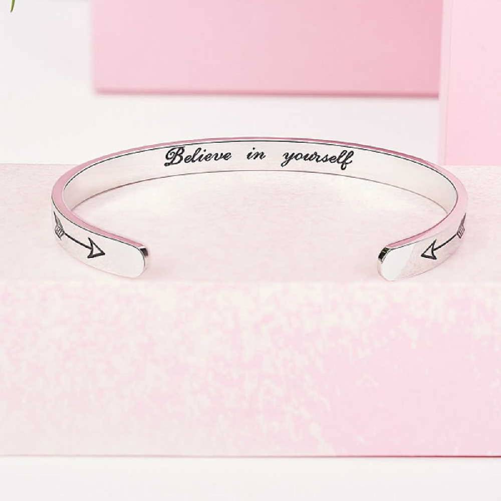 Sadingo Armreif Edelstahl Silber mit Gravur innen und außen Online Shopping
