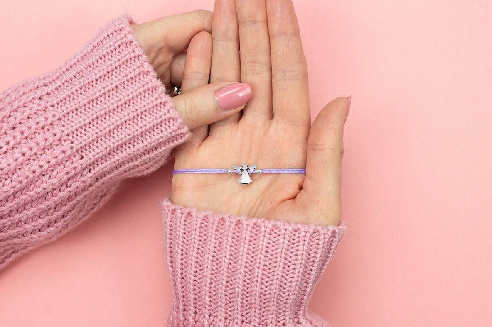 Sadingo Schutzengel Mädchen Armband lila mit Engel (größenverstellbar) Weihnachtsangebot