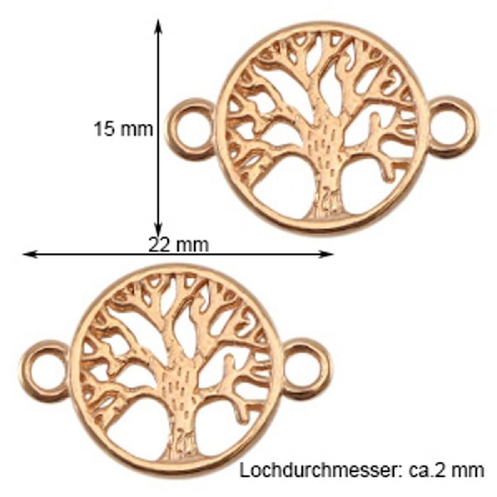 Sadingo Schmuckverbinder Lebensbaum | 3 Stk. - 22x15 mm Valentinstagsangebot