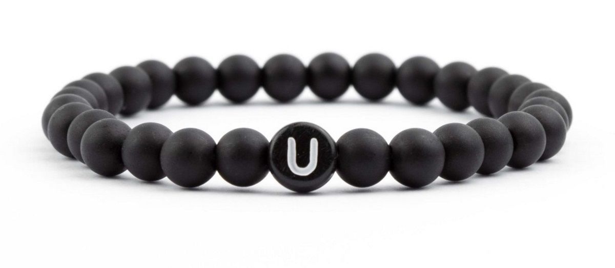 Sadingo Partnerarmband-Set aus schwarzen Acrylperlen Top Angebot