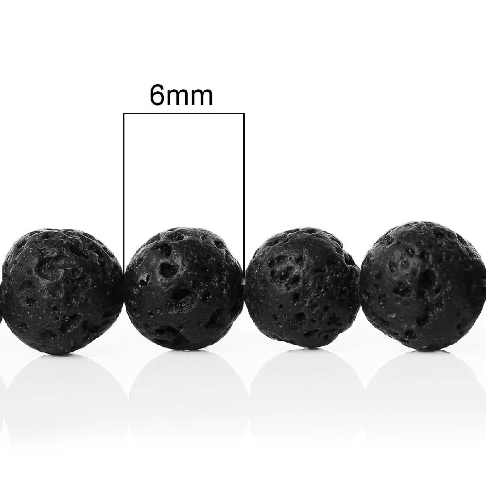 Sadingo Edelsteinperlen Lavagesteinperlen schwarz - 65 Stk. - 6 mm Saisonale Angebote