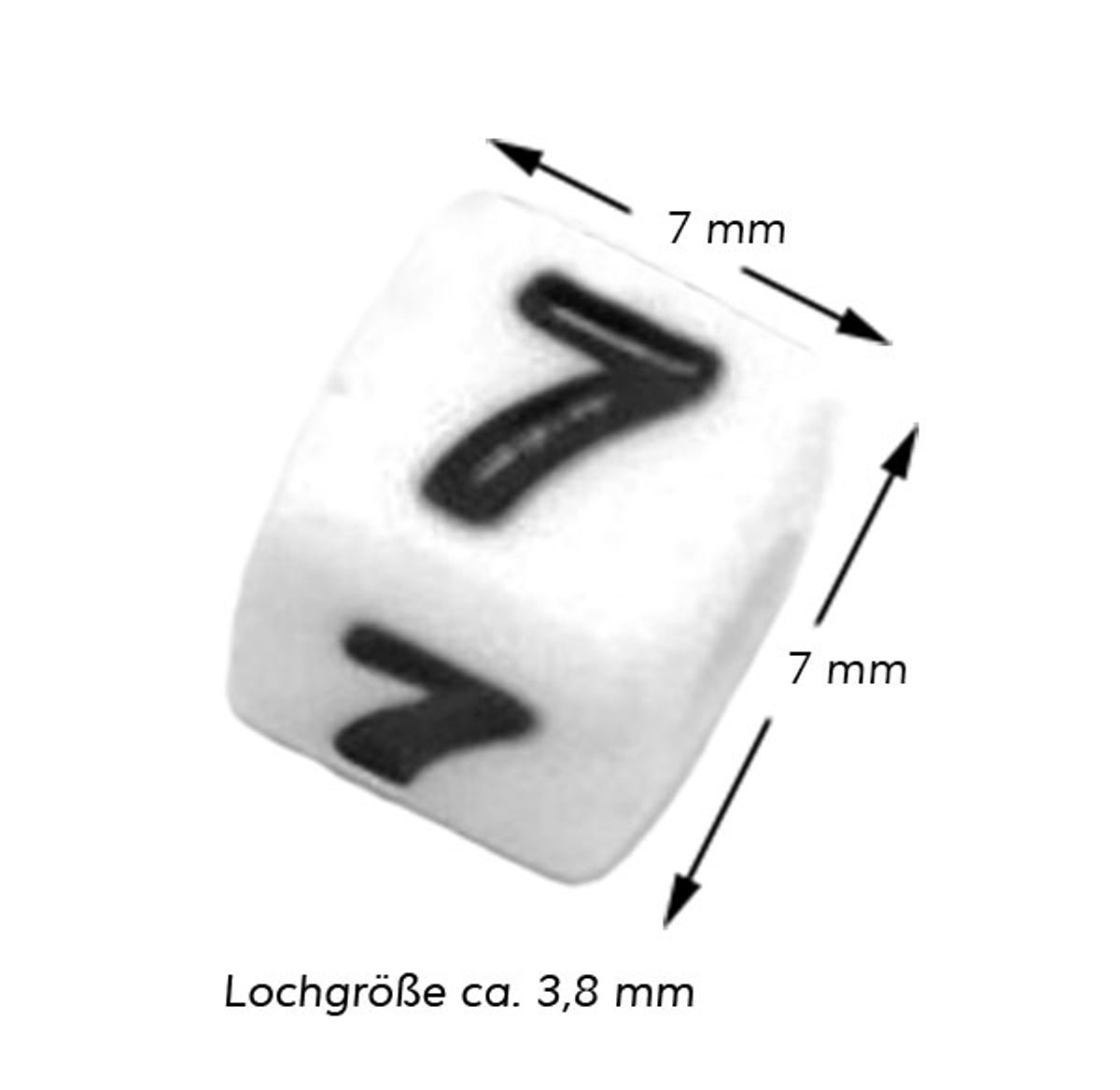 Sadingo Zahlenperlen, 7x7 mm 300 Stück, weiß schwarz Tägliche Deals