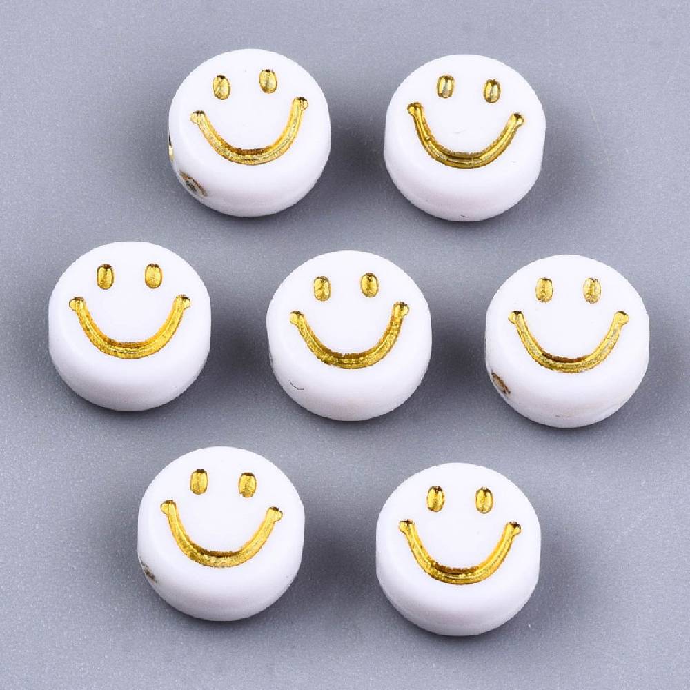 Sadingo Acrylperlen Smiley | 100 Stück, 7mm Wochenangebot