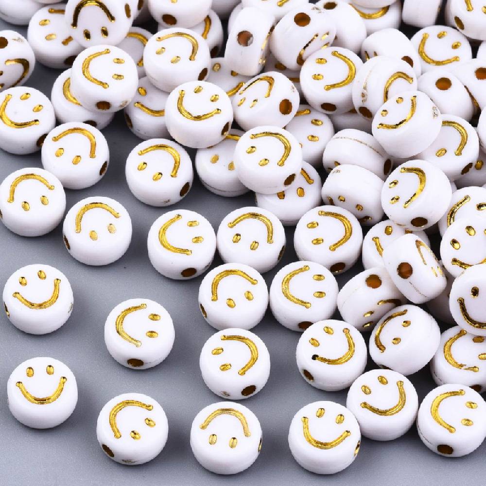 Sadingo Acrylperlen Smiley | 100 Stück, 7mm Wochenangebot