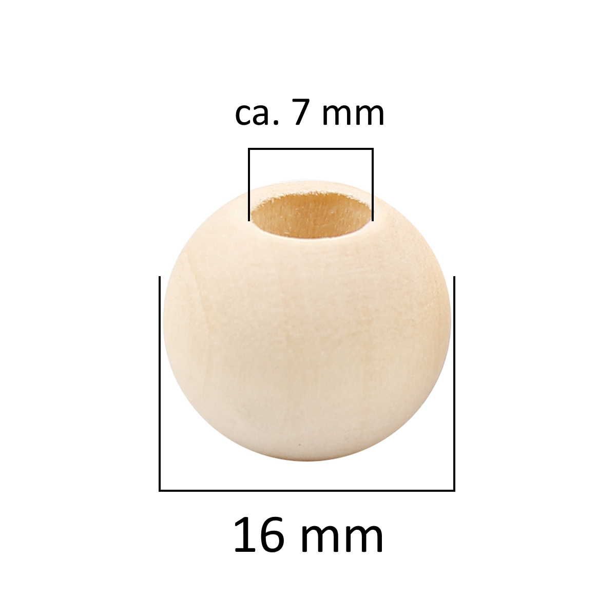 Sadingo Holzperlen Natur mit Loch, 10mm bis 20mm Bis zu 50% Rabatt