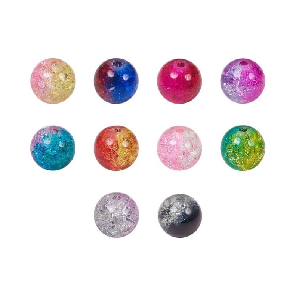 Sadingo Glasperlen Crackle zum Basteln 8mm, ca. 170 Perlen Sonderangebot der Fabrik