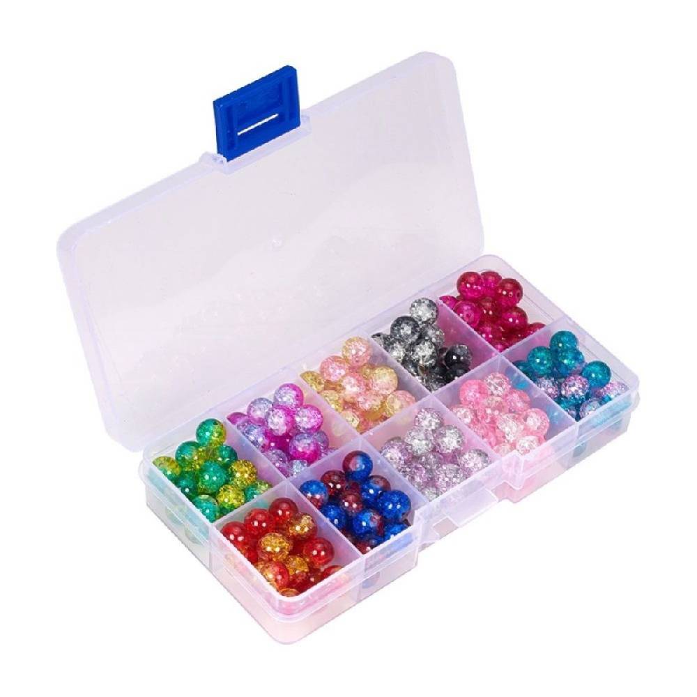Sadingo Glasperlen Crackle zum Basteln 8mm, ca. 170 Perlen Sonderangebot der Fabrik