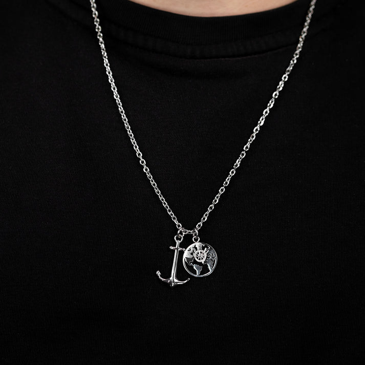 ﻿Save Brave Ankerkette mit Anhängern Anchorworld - Farbe Silber Begrenzte Freigabe