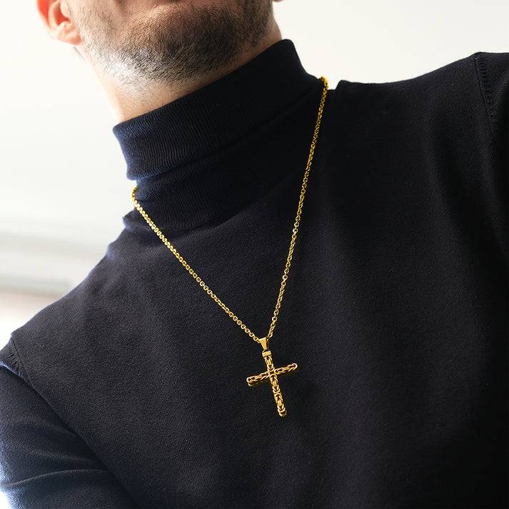 Save Brave Goldene Ankerkette Dan mit Anhänger Kreuz Letzte 3 Tage