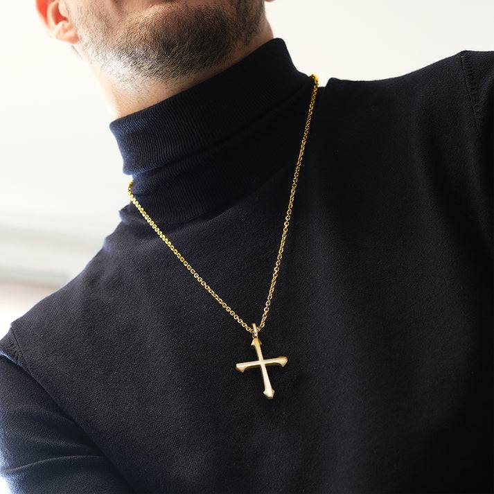 Save Brave Goldene Ankerkette Isaac mit Anhänger Kreuz Zeitbegrenzte Promotion