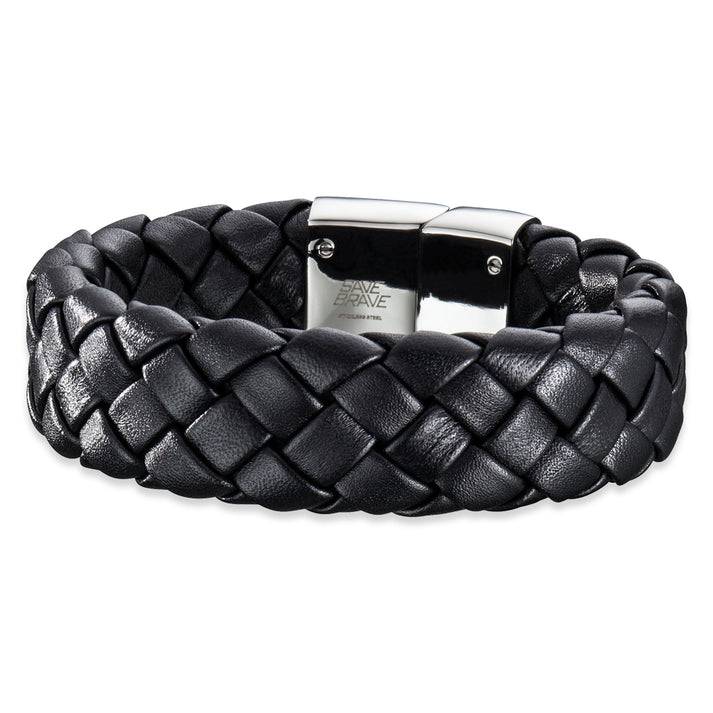 Save Brave Geflochtenes Lederarmband Kilo - braun & schwarz Sonderangebot der Fabrik
