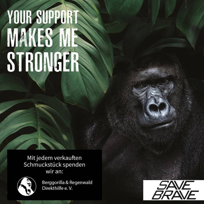 Save Brave Halskette Rano mit schwarzem Anhänger Gorillakopf Bis zu 55% Rabatt