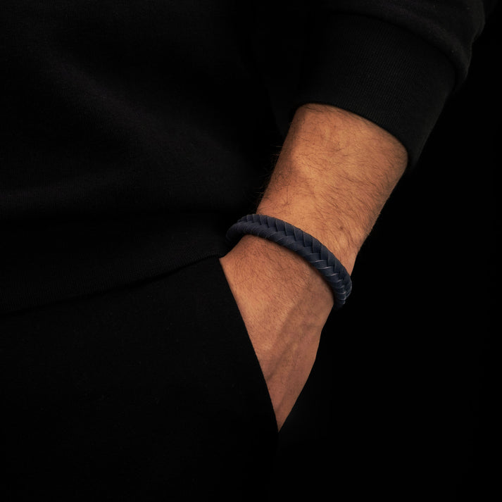 Save Brave Geflochtenes Lederarmband Ryan - grau Begrenztes Angebot