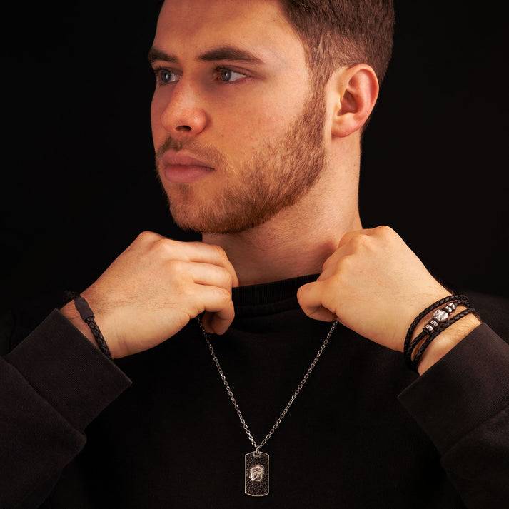 Save Brave Lederarmband Aaron mit Carbonperlen Online Shopping