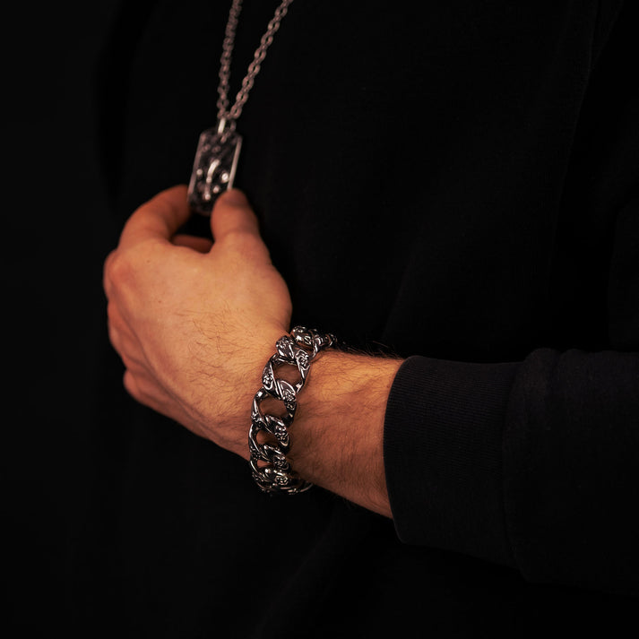 Save Brave Edelstahlarmband George mit Fleur de Lys Vatertagsangebot