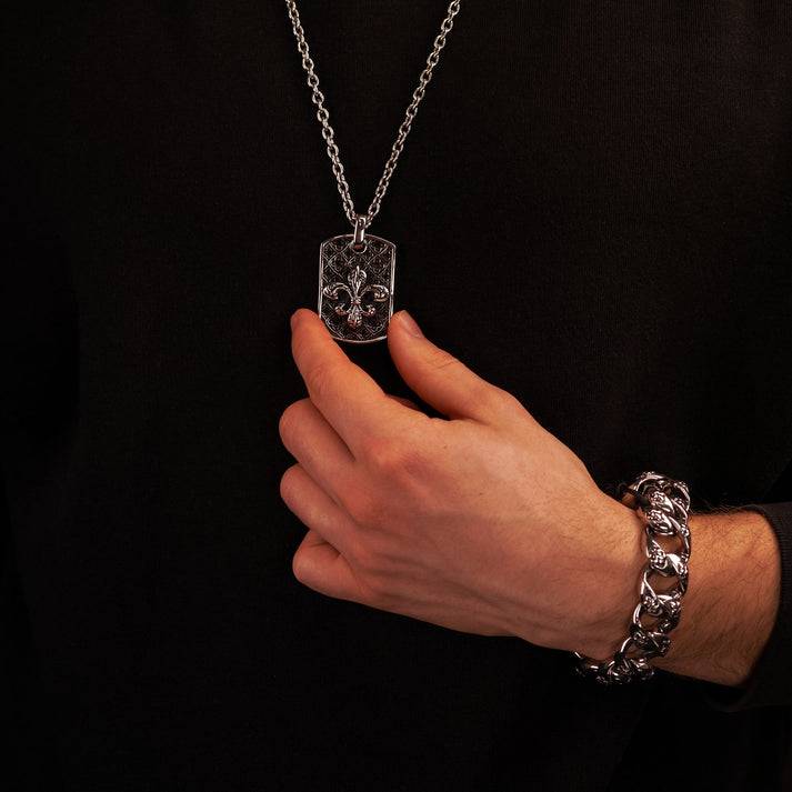 Save Brave Edelstahlarmband George mit Fleur de Lys Vatertagsangebot