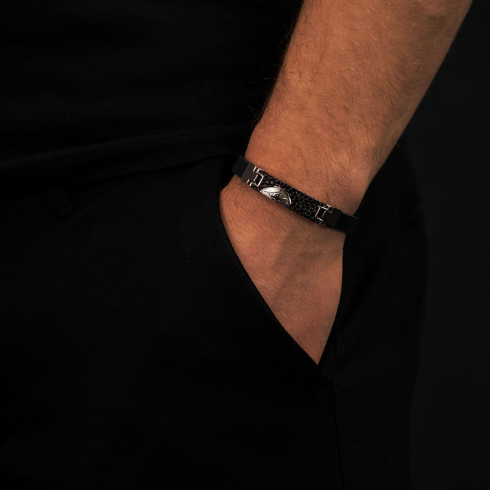Save Brave Armband Havanna BK aus Kautschuk & Edelstahl Exklusive Angebote