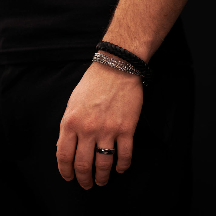 Save Brave Wickelarmband Sean aus Leder & Edelstahl Letzte 3 Tage
