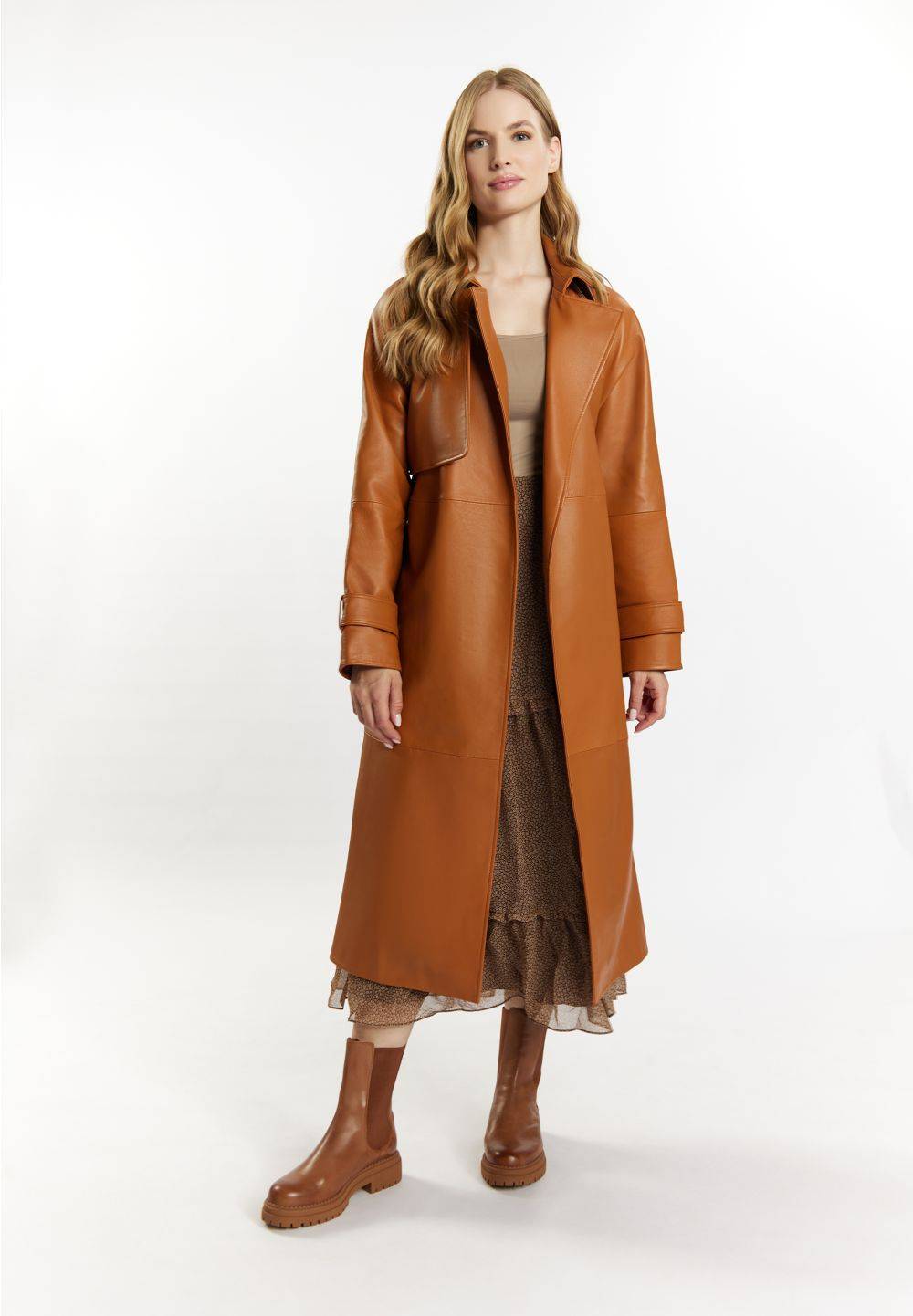 Schmuddelwedda DreiMaster Vintage Trenchcoat aus Leder Sonderangebot